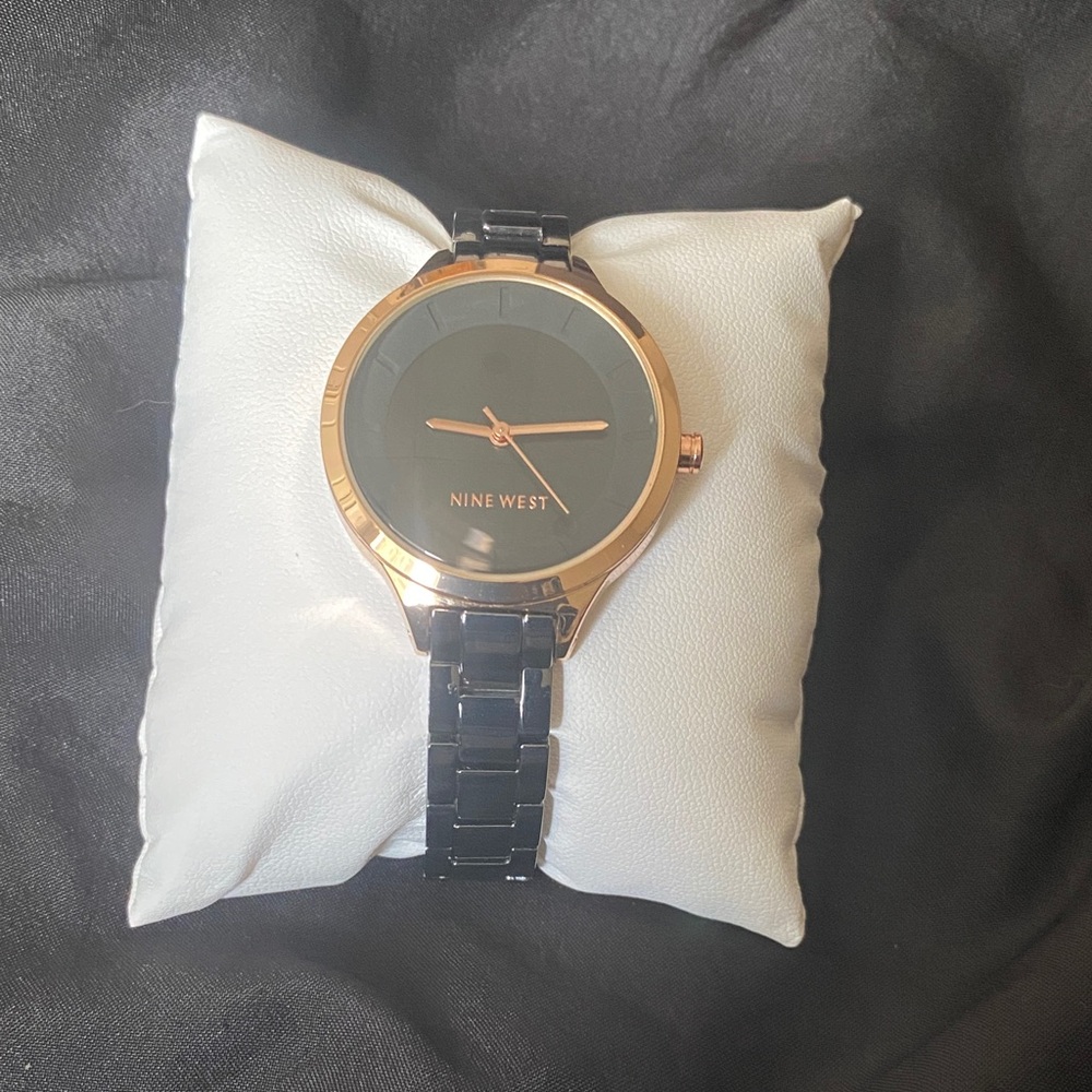 Nine West Black and Gold Women's Watch